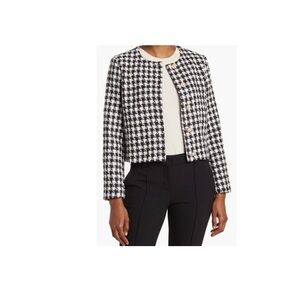 PLM Houndstooth‎ Tweed Cropped Blazer